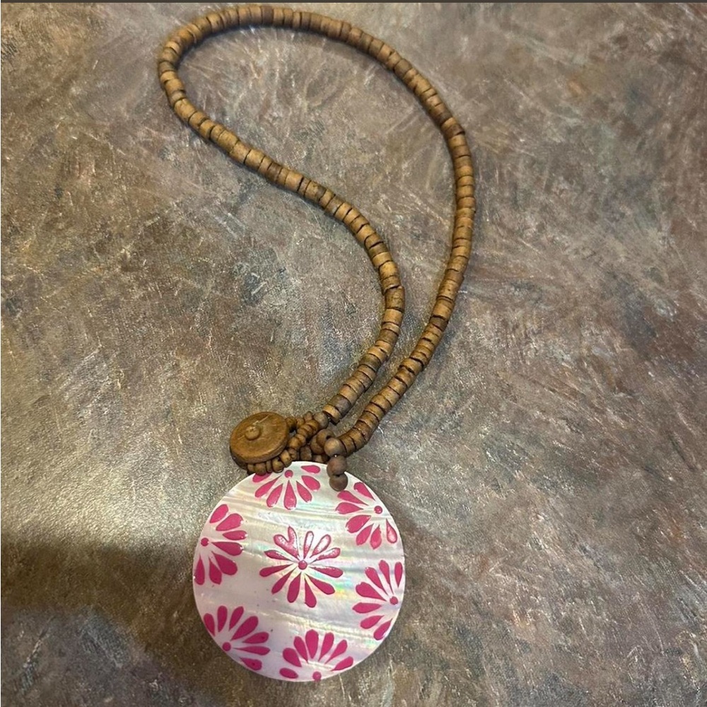 Pink Floral Pendant Necklace